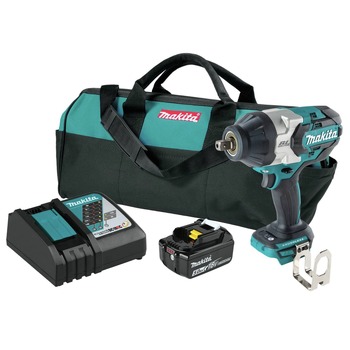 Makita XWT19T 18V LXT Brushless 3-Speed Lithium-Ion 1/2 in. Square Drive Cordless Impact Wrench Kit with 2 Batteries (5 Ah)