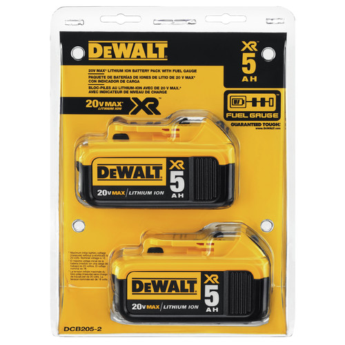 Dewalt DCB205-2 20V MAX XR Premium 5 Ah Lithium-Ion Battery (2-Pack)