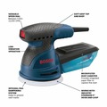 Holideals Day 7! Spread Cheer With Savings on DIY Essentials! | Factory Reconditioned Bosch ROS20VSC-RT 5 in.  VS Palm Random Orbit Sander Kit with Canvas Carrying Bag image number 5