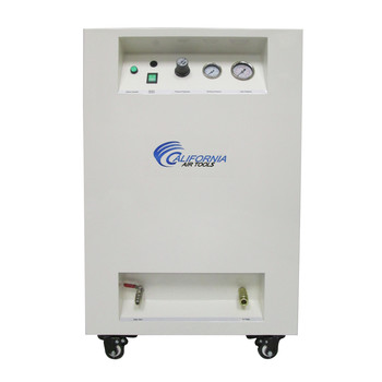 AIR COMPRESSORS | California Air Tools 1 HP 8 Gallon Ultra Quiet and Oil-Free Dolly Air Compressor with Sound Proof Cabinet and Auto Drain - CAT-8010SPCAD