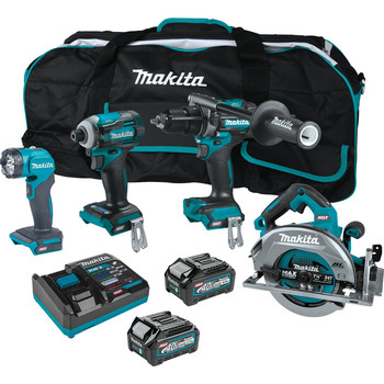 FREE GIFT WITH PURCHASE | Makita 40V max XGT Brushless Lithium-Ion 7-1/4 in. Cordless Circular Saw 4-Tool Combo Kit (2.5 Ah/4 Ah) - GT400M1D1
