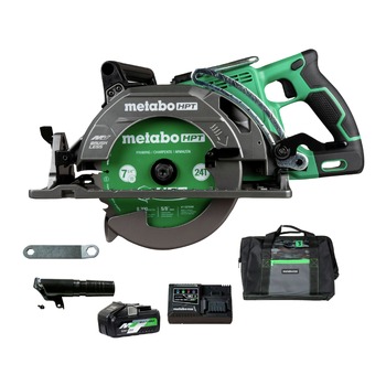 Metabo HPT MultiVolt 36V Brushless Lithium-Ion 7-1/4 in. Cordless Rear Handle Circular Saw Kit (4 Ah) - C3607DWAM