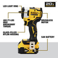 Dewalt DCF913P2 20V MAX Brushless Lithium-Ion 3/8 in. Cordless Impact Wrench with Hog Ring Anvil Kit with 2 Batteries (5 Ah) image number 4