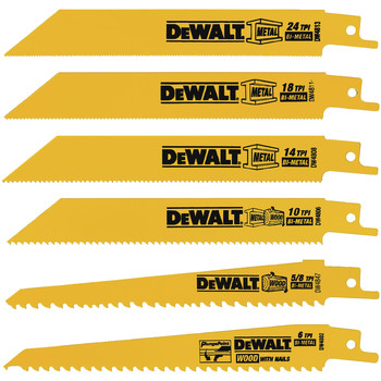 Dewalt DW4856 6-Piece Reciprocating Saw Blade Set