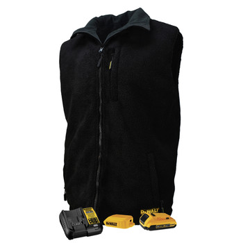 HEATED JACKETS | Dewalt Reversible Heated Fleece Vest Kit - XL, Black - DCHV086BD1-XL