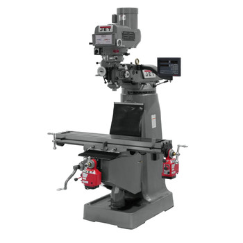 JET JTM-4VS Mill with 3-Axis Newall DP700 DRO (Quill), X, and Y-Axis Powerfeeds