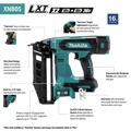 Finish Nailers | Makita XNB05Z 18V LXT Brushless Lithium-Ion 16-Gauge 2-1/2 in. Cordless Straight Finish Nailer (Tool Only) image number 1