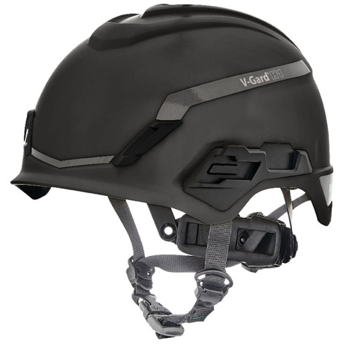 Hard Hats | MSA 10194798 V-Gard H1 Fas-Trac III Pivot Novent ANSI EN397 Safety Helmet -  Black image number 0