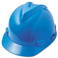 Hard Hats | MSA 475359 V-Gard Slotted Cap with Fas-Trac III Suspension - Blue image number 3
