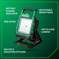 Work Lights | Metabo HPT UB18DCQ4M 18V MultiVolt Lithium-Ion 4000 Lumen LED Cordless Work Light (Tool Only) image number 8
