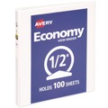  | Avery 05706 3 Round Rings 0.5 in. Capacity 11 in. x 8.5 in. Economy View Binder - White image number 0