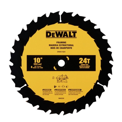 4th of July Sale | Dewalt DWA11024 10 in. 24T Tungsten Carbide-Tipped Steel General Purpose Circular Saw Blade image number 0