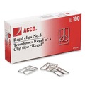  | ACCO A7072130C No. 3 Smooth Regal Clips - Silver (100/Box) image number 0