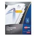 July Member-Exclusive Offer Save 10% off on One Item | Avery 11517 Print-On 11 in. x 8.5 in. 5-Tab 3-Hole Customizable Punched Dividers - White (125/Pack) image number 0