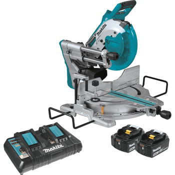 Makita 18V X2 (36V) LXT Brushless Lithium-Ion 10 in. Cordless Laser Dual-Bevel Sliding Compound Miter Saw Kit with 2 Batteries (5 Ah) - XSL06PT