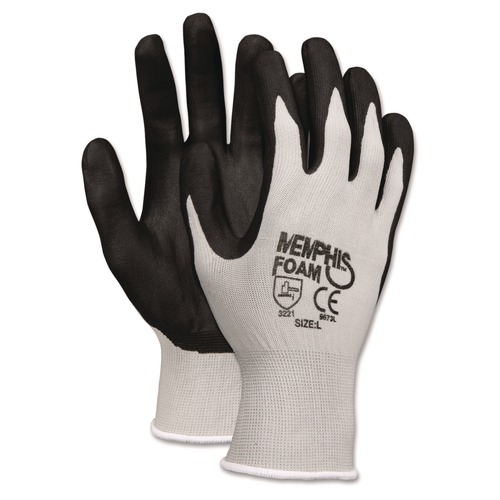 Work Gloves | MCR Safety 9673XL Economy Foam Nitrile Gloves - X-Large Gray/Black (1-Dozen) image number 0