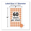 July Member-Exclusive Offer Save 10% off on One Item | Avery 05062 0.5 in. Diameter Handwrite Only Self-Adhesive Removable Round Color-Coding Labels - Neon Orange (840/Pack) image number 3