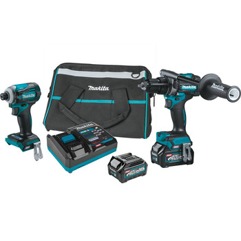 COMBO KITS | Makita 40V max XGT Brushless Lithium-Ion 1/2 in. Cordless Hammer Drill Driver/ 4-Speed Impact Driver Combo Kit (2.5 Ah) - GT200D