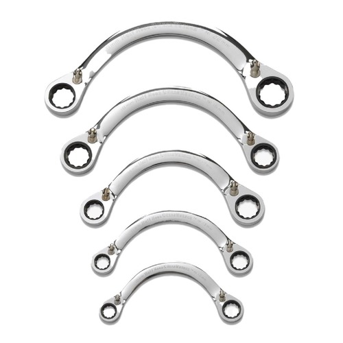Ratcheting Wrenches | GearWrench 9850 5-Piece Metric Half Moon Reversible Ratcheting Wrench Set image number 0