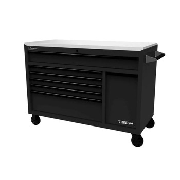 CABINETS | Homak TECH 54 in. 7-Drawer Rolling Workstation - Black - BK04054070