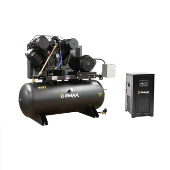 EMAX 20 HP 120 Gallon Oil-Lube Stationary Air Compressor with 115V 11 Amp Refrigerated Corded Air Dryer Bundle - EP20H120V3PKG