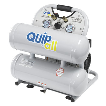 CLEARANCE | Quipall Ultra Quiet 1 HP 4.6 Gallon Oil-Free Twin Stack Air Compressor - 4-1-SILTWN-AL