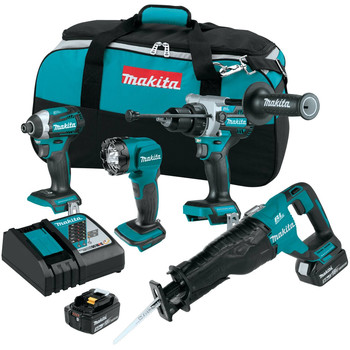 COMBO KITS | Makita XT453T 18V LXT Brushless Lithium-Ion Cordless 4-Pc. Combo Kit with 2 Batteries (5 Ah)