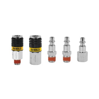 AIR TOOL ACCESSORIES | Dewalt 5-Piece 1/4 in. NPT Industrial Coupler and Plug Kit - DXCM036-0208