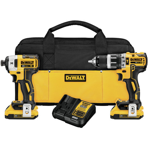 Combo Kits | Factory Reconditioned Dewalt DCK287D2R 20V MAX XR 2.0 Ah Cordless Lithium-Ion Brushless Hammer Drill & Impact Driver Combo Kit image number 0