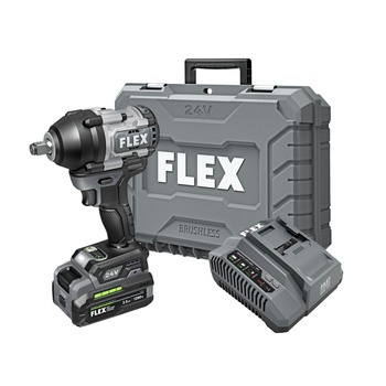 PRODUCTS | FLEX 24V Stacked Lithium Advantage Brushless 1/2 in. Cordless Mid-Torque Impact Wrench Kit (3.5 Ah) - FX1451-1F