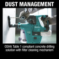 Clearance Center | Makita XRH01ZWX 18V LXT Brushless Lithium-Ion SDS-PLUS 1 in. Cordless Rotary Hammer with HEPA Dust Extractor Attachment (Tool Only) image number 4