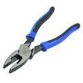 Pliers | Klein Tools J2000-9NETP 9 in. Fish Tape Pulling, Lineman's Pliers - Light Blue/Black image number 2