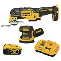 Save 10% off one item | Dewalt DCK202P1 20V MAX XR Brushless Lithium-Ion Cordless 5 in. Random Orbital Sander and 3-Speed Oscillating Multi-Tool Combo Kit (5 Ah) image number 0