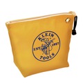 Cases and Bags | Klein Tools 5539YEL 10 in. x 3.5 in. x 8 in. Canvas Zipper Consumables Tool Pouch - Yellow image number 0