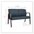 July Member-Exclusive Offer Save 10% off on One Item | Alera ALERL2219M Reception Lounge WL Series 44.88 in. x 26.13 in. x 33 in. Loveseat - Black image number 6