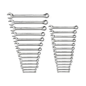 GearWrench 28-Piece SAE/Metric Full Polish Combination Non-Ratcheting Wrench Set - 81923