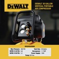 Portable Air Compressors | Dewalt DXCM305.COM 30 Gallon 200 PSI Oil-Free Vertical Portable Air Compressor image number 7
