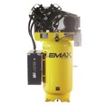 Stationary Air Compressors | EMAX ESP07V080V1 7.5 HP 80 Gallon 2-Stage Single Phase Industrial V4 Pressure Lubricated Solid Cast Iron Pump Plus Patented SILENT Air Compressor image number 0