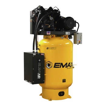 MIR 521254 | EMAX Silent Air Industrial 10 HP 120 gal. V4 38 CFM 1-Phase 2-Stage Vertical Stationary Electric Air Compressor with EFKIT008AWBS Maintenance Kit - ESP10V120V1K