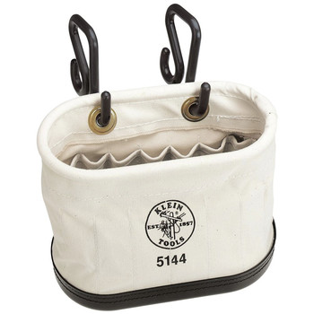 Klein Tools 15-Pocket Aerial Oval Canvas Bucket with Hooks - 5144