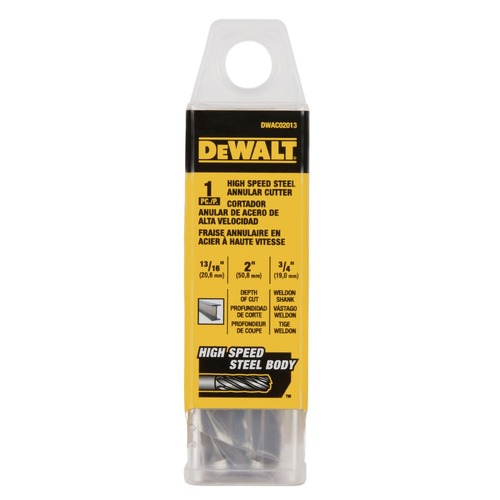 Save up to $40 off on Select DEWALT Bare Tools | Dewalt DWAC02013 13/16 in. x 2 in. High Speed Steel Annular Cutter 3/4 in. Weldon image number 0