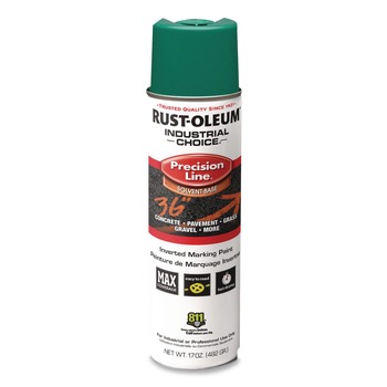 Rust-Oleum Industrial Choice M1600 System 17 oz. Aerosol Can Solvent-Based Precision Line Marking Paint - Flat Green (12/Carton) - 1634838V