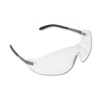 SAFETY GLASSES | MCR Safety Clear Lens Blackjack Wraparound Chrome Plastic Frame Safety Glasses - S2110