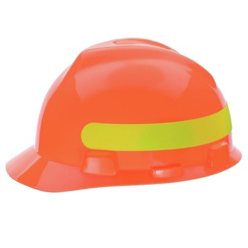 SAFETY EQUIPMENT | MSA V-Gard Hi-Viz Slotted Cap - Orange/Yellow Green - 10102193
