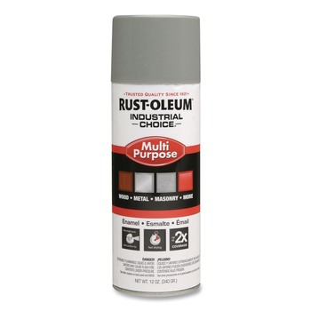 Rust-Oleum Industrial Choice 1600 System 12 oz. Aerosol Can Multi-Purpose Enamel Spray Paint - Gloss Dove Gray (6/Carton) - 1684830