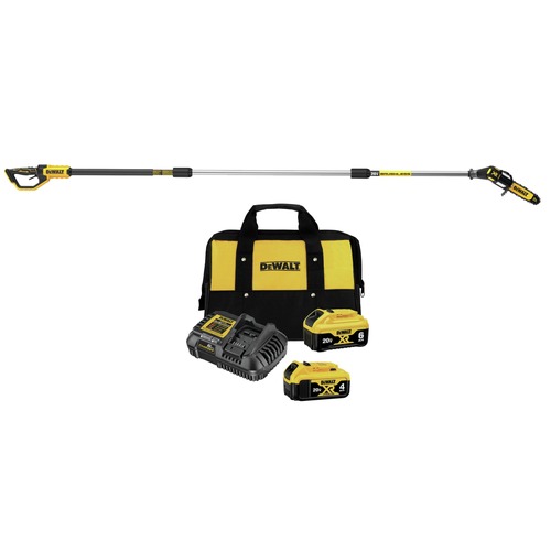 Pole Saws | Dewalt DCPS620BDCB246CK-BNDL 20V MAX XR Brushless Cordless Pole Saw with Lithium-Ion Battery and Charger Starter Kit Bundle (6 Ah/4 Ah) image number 0