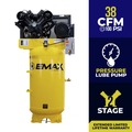 Stationary Air Compressors | EMAX EI10V080V1 10 HP 80 Gallon 2-Stage 1-Phase Industrial V4 Pressure Lubricated Solid Cast Iron Pump 38 CFM at 100 PSI image number 5