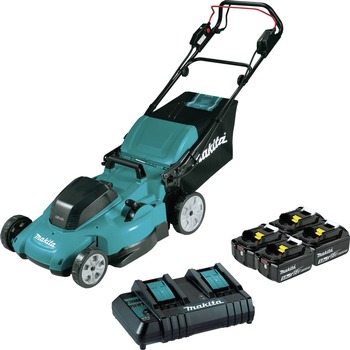 LAWN MOWERS | Makita 36V (18V X2) LXT Lithium-Ion 19 in. Cordless Self-Propelled Lawn Mower Kit with 4 Batteries (5 Ah) - XML14CT1