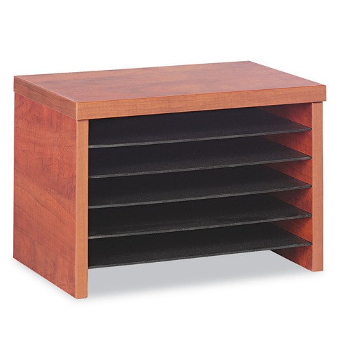 July Member-Exclusive Offer Save 10% off on One Item | Alera ALEVA316012MC Valencia Series 15.75 in. x 9.88 in. x 10.88 in. Under Counter Organizer Shelf - Cherry image number 0