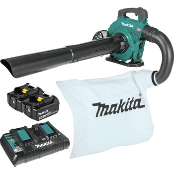 LEAF BLOWERS | Makita 18V X2 (36V) LXT Brushless Lithium-Ion Cordless Blower Kit with Vacuum  Attachment and 2 Batteries (5 Ah) - XBU04PTV